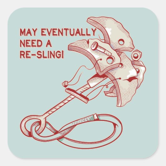 Sticker Carré Rocher escalade cam re-sling (Devant)