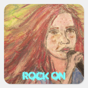 Sticker Carré Rocher Rocker Girl Coolest