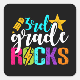 Sticker Carré Rochers de 3ème grade Enseignant ou étudiant