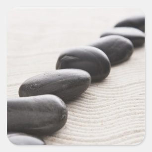 Sticker Carré Rochers sur sable