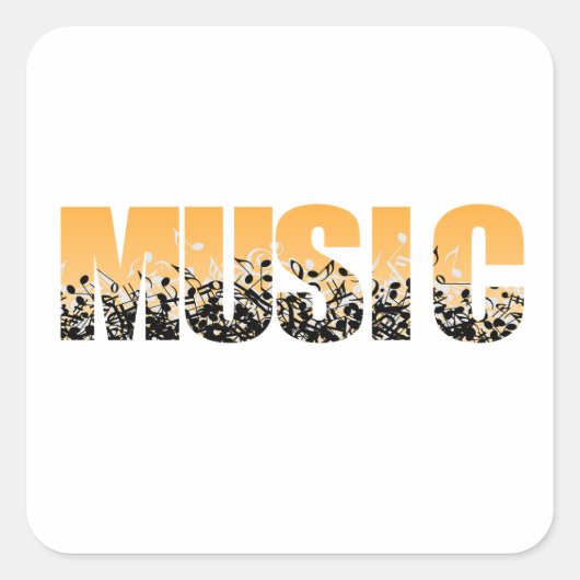 Sticker Carré Rock and Roll guitare électrique et acoustique (Devant)