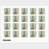 Sticker Carré Rock guitariste (Feuille)