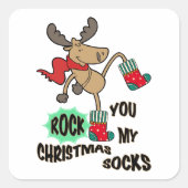 Sticker Carré Rock mes chaussettes de Noël (Devant)