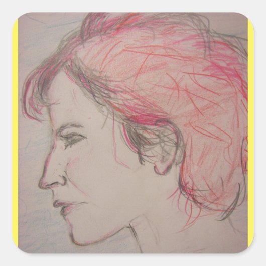 Sticker Carré Rocker Girl (Devant)