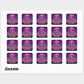 Sticker Carré Rockin Vaporwave (Feuille)