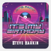 Sticker Carré Rockin Vaporwave (Devant)