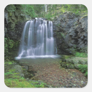 Sticker Carré Rockwell Falls dans la vallée de Two Medicine de