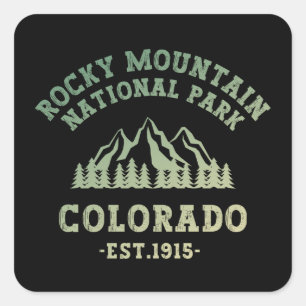 Sticker Carré Rocky Mountain National Park Colorado USA Gradient