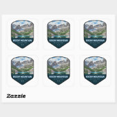 Sticker Carré Rocky Mountain National Park Shield (Feuille)