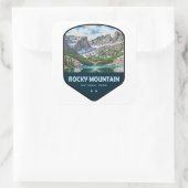 Sticker Carré Rocky Mountain National Park Shield (Sac)