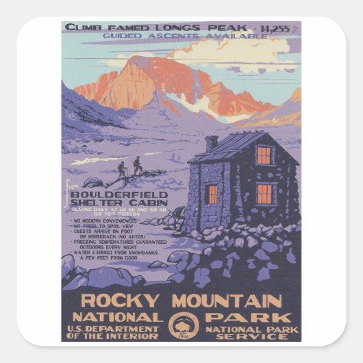 Sticker Carré Rocky Mountain - Vintage voyage (Devant)