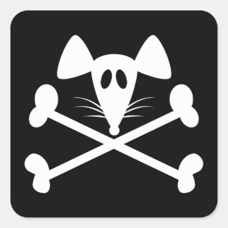 Sticker Carré Rodent pirate