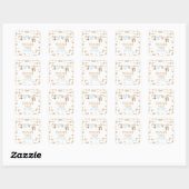 Sticker Carré Rodeo Western Cowboy Baby shower (Feuille)