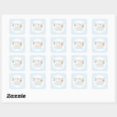 Sticker Carré Rodeo Western Cowboy Baby shower (Feuille)