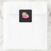 Sticker Carré Roi Grenouille Funky Mème Style Classique (Sac)