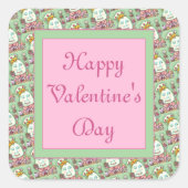 STICKER CARRÉ ROI HUMAIN DES COEURS ET DES CONFECTIONS, VALENTIN (Devant)