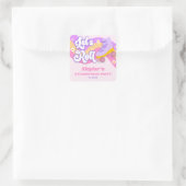 Sticker Carré Roll Roller Patinage Patinage Anniversaire (Sac)