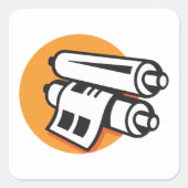 Sticker Carré Rollé À L'Icône Papier (Devant)