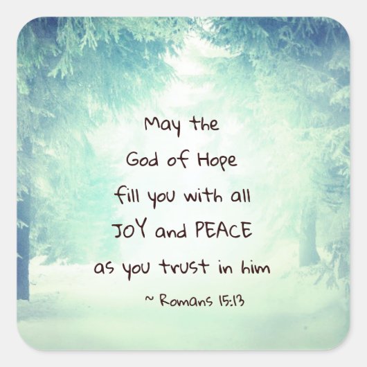 Sticker Carré Romains 15:13 Le Dieu de l'Espoir (Devant)