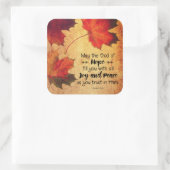 Sticker Carré Romains 15:13 Le Dieu de l'Espoir Feuilles d'autom (Sac)