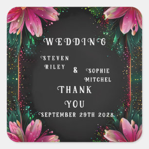 Sticker Carré Romance florissante : Un thème Mariage floral