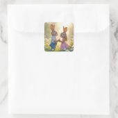 Sticker Carré Romance lapin dans un champ de marguerite (Sac)