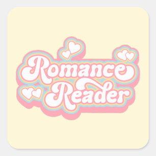 Sticker Carré Romance Reader Pastel Retro Book Lover Citation