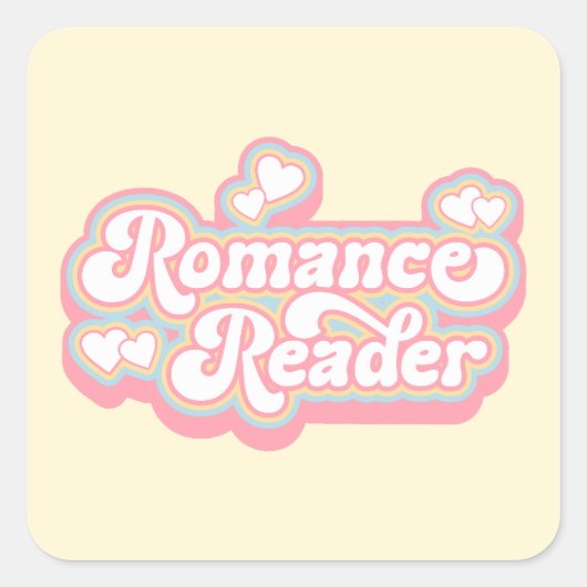Sticker Carré Romance Reader Pastel Retro Book Lover Citation (Devant)