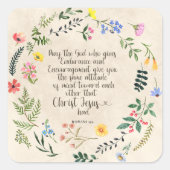 Sticker Carré Romans 15:5 Bible Verse Image (Devant)