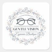 Sticker Carré Romantic Flowers and Reading Glasses Artwork (Devant)