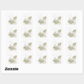 Sticker Carré Romantic French Garden Chateau Bridal Shower  (Feuille)