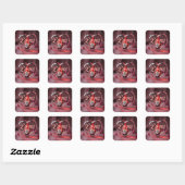 Sticker Carré Romantic Gnome in Heart Display with Neon "Love" (Feuille)