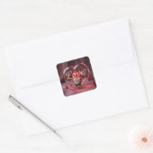 Sticker Carré Romantic Gnome in Heart Display with Neon "Love" (Enveloppe)