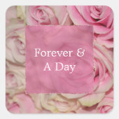 Sticker Carré Romantic Pink Cream Rose Mariage (Devant)