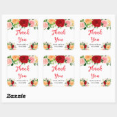 Sticker Carré Romantic Red and Orange Roses (Feuille)