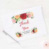 Sticker Carré Romantic Red and Orange Roses (Enveloppe)