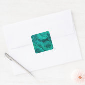 Sticker Carré Romantique élégant turquoise vert rose floral (Enveloppe)