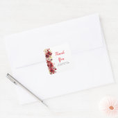 Sticker Carré Romantique Roses Rouges Mariage Floral (Enveloppe)
