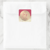 Sticker Carré Romantique script de luxe soja bougie viva magenta (Sac)