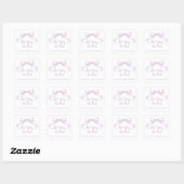 Sticker Carré Romantique Sketched Bow Lilac She's Tying the Knot (Feuille)