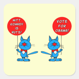 Sticker Carré Romney est fou de voter pour Obama