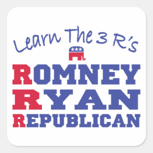 Sticker Carré Romney Ryan Apprenez les 3 R