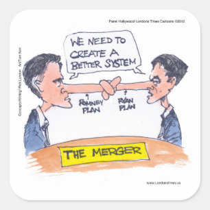 Sticker Carré Romney Ryan Pinocchio Fusionner Drôle Cadeaux Et T