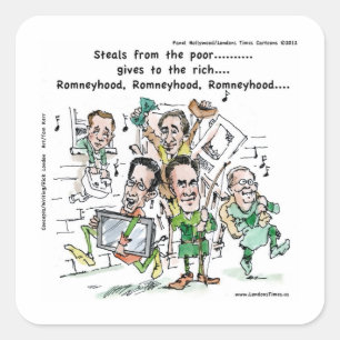 Sticker Carré RomneyHood Cadeaux Drôles Mugs T-Shirts Cartes Etc