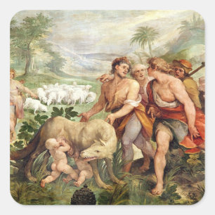 Sticker Carré Romulus sucé par la louve
