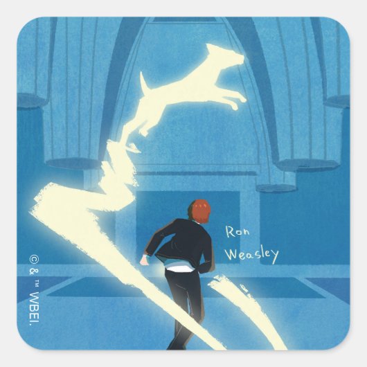 Sticker Carré Ron Weasley Patronus Painting (Devant)