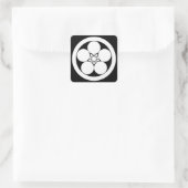 Sticker Carré Rond avec plat de prune (Sac)