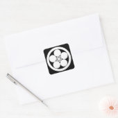 Sticker Carré Rond avec plat de prune (Enveloppe)