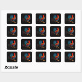 Sticker Carré Rooster coloré DeColores Cursillo (Feuille)