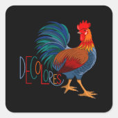 Sticker Carré Rooster coloré DeColores Cursillo (Devant)